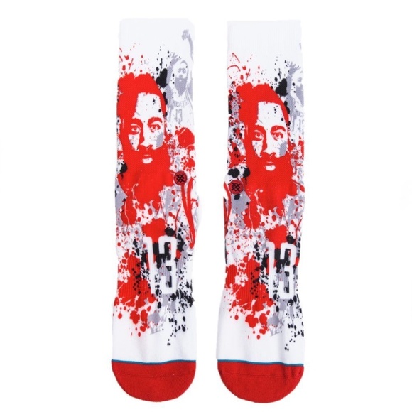 Stance Houston Rockets Harden Splatter Multicolour Socks - Picture 2 of 3